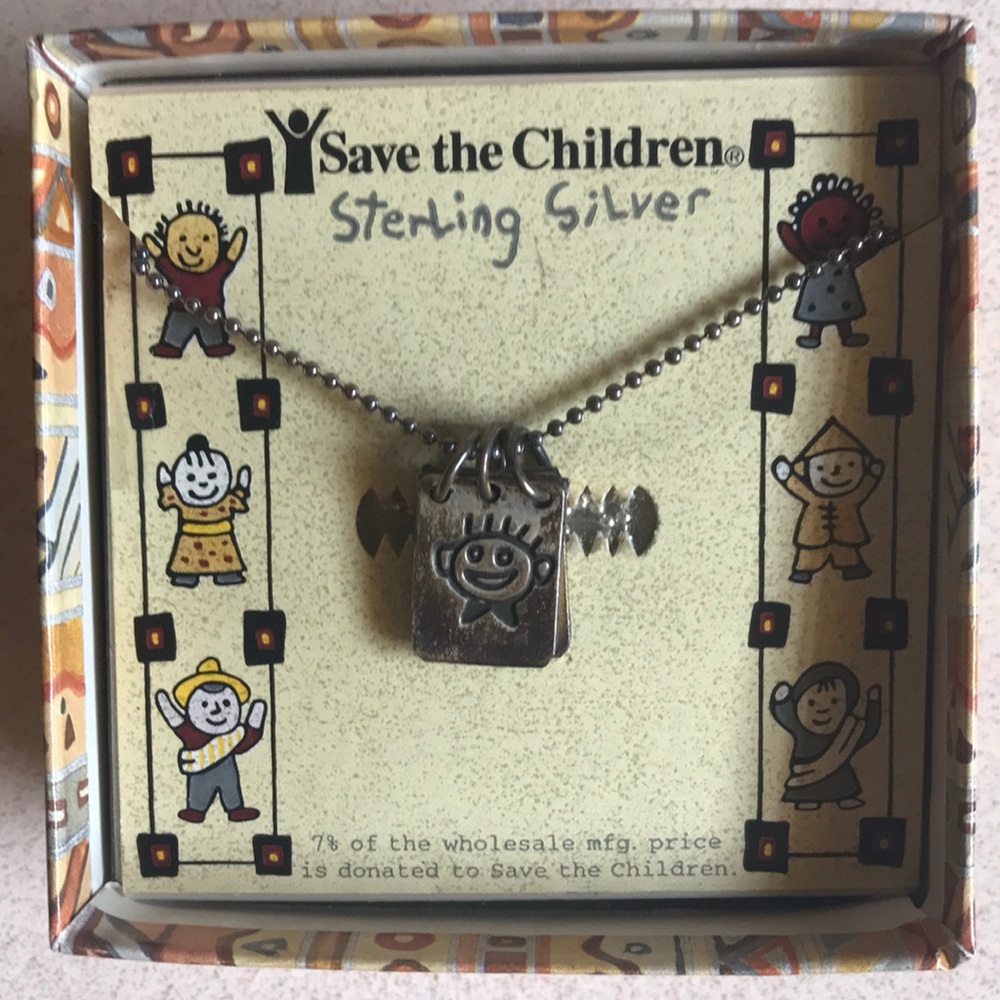 Vintage Save The Children Sterling Silver Necklace D19